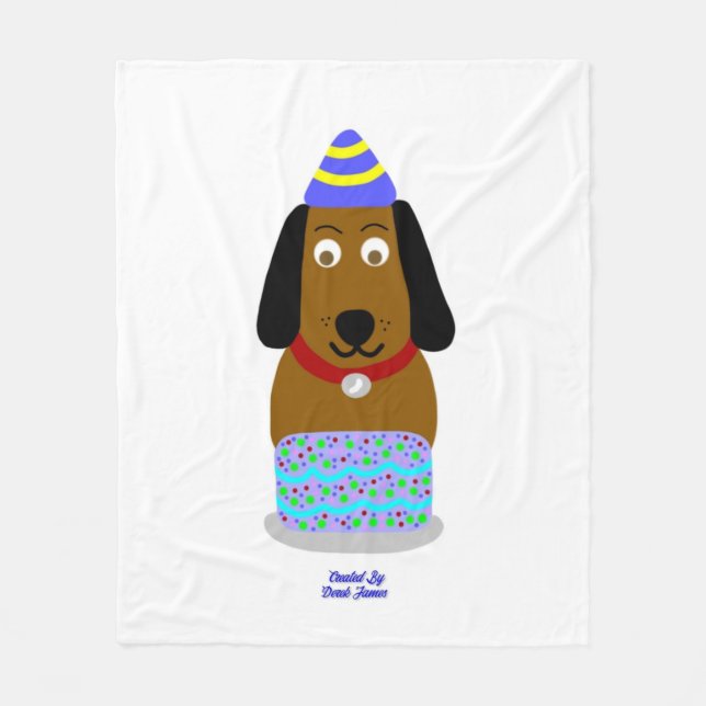 Happy Birthday Pup Medium Fleece Blanket (Vorderseite)