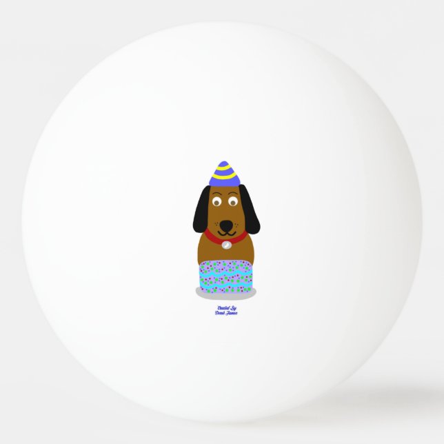 Happy Birthday Pup Ping Pong Ball Tischtennisball (Vorderseite)