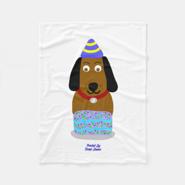 Happy Birthday Pup Small Fleece Blanket (Vorderseite)