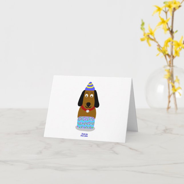 Happy Birthday Pup Small Grußkarte Karte (Gelbe Blume)