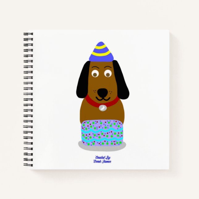 Happy Birthday Pup Spiral Notebook Notizbuch (Vorderseite)