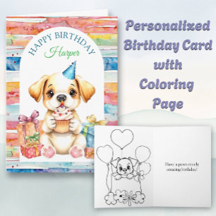 Happy Birthday Puppy Docking Page Karte