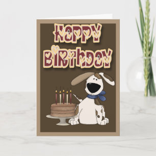 Happy Birthday Puppy Dog and Cake Karte