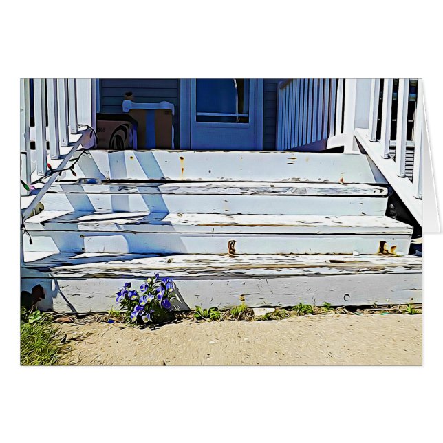 Happy Birthday Purple Flowers Treairs Card (Vorderseite (Horizontal))