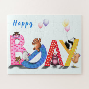 Happy Birthday Puzzle Baby Bears Party