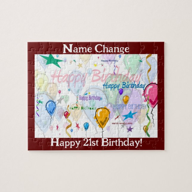 Happy Birthday Puzzle II (Personalisieren) (Horizontal)