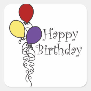 Happy Birthday Quadratischer Aufkleber