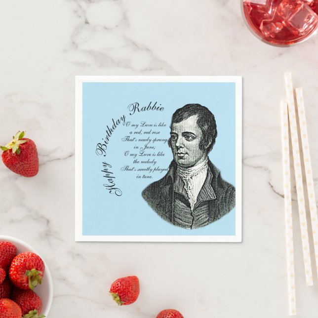 Happy Birthday Rabbie - Robert Burns Small Serviette (Beispiel)