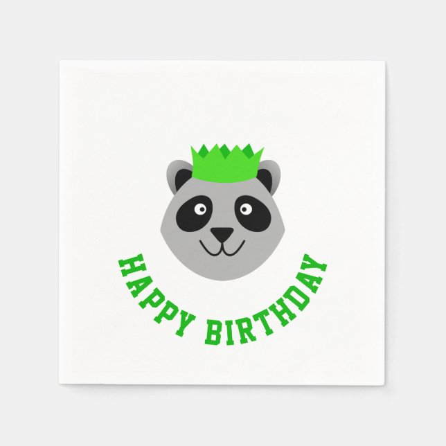 Happy Birthday Raccoon Serviette (Vorderseite)