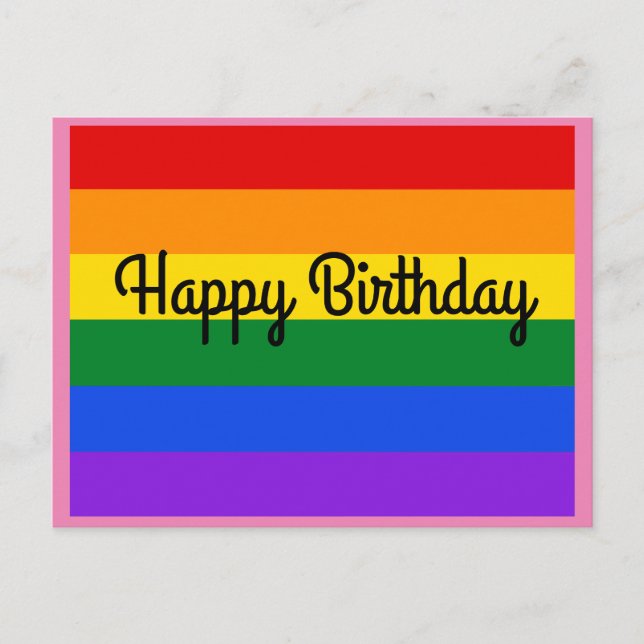 Happy Birthday Rainbow #1 Postcard Postkarte (Vorderseite)