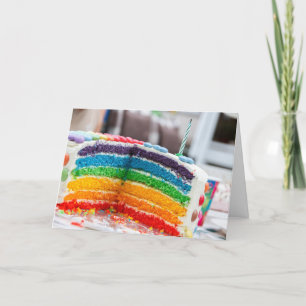 Happy Birthday Rainbow Cake LGBT Card Karte
