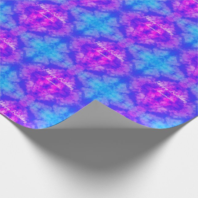 Happy Birthday Rainbow Clouds Geschenkpapier (Ecke)