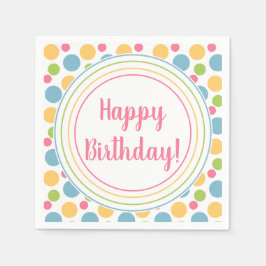 Happy Birthday Rainbow Colors Serviette