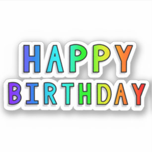 Happy Birthday Rainbow Gradient Aufkleber