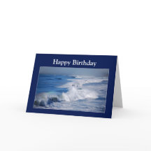 Happy Birthday Rainbow Over the Ocean Waves