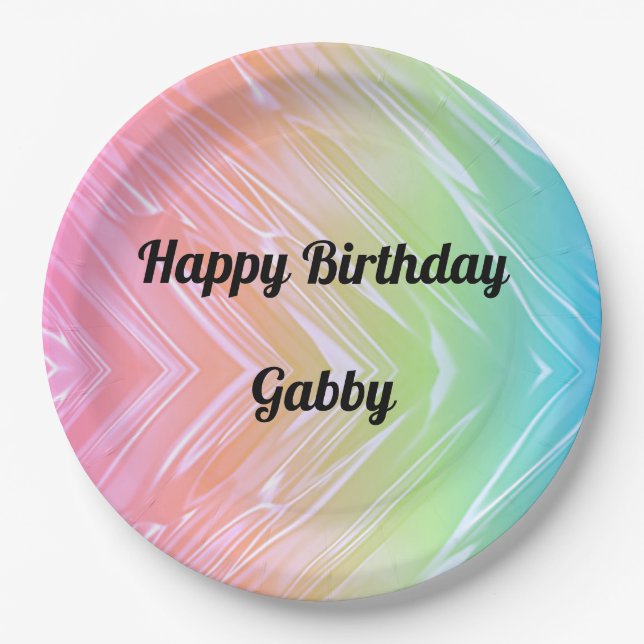 Happy Birthday Rainbow Paper Plate Pappteller (Vorderseite)