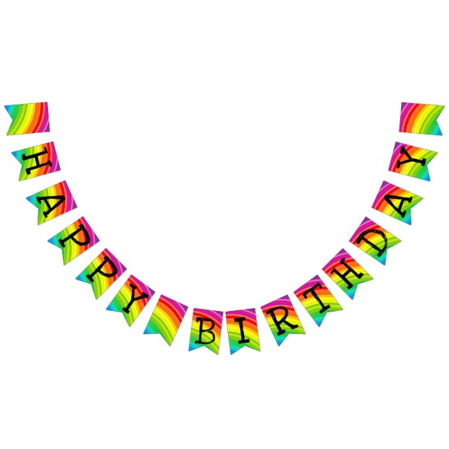 Happy Birthday Rainbow Unicorn Multicolor Banner (Alle)