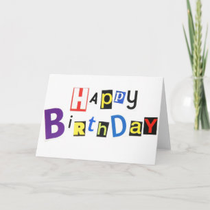 Happy Birthday Ransom Note Style Card Karte