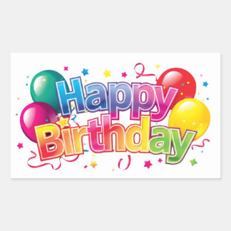 Happy Birthday Rechteckiger Aufkleber