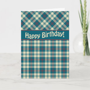 Happy Birthday Red Blue Madras Karo Karte