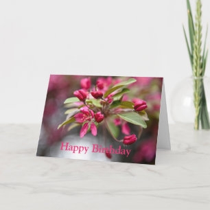 Happy Birthday Red Crab Apple Blume Card Karte