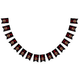 Happy Birthday Red Hearts Queen Playing Card Wimpelkette