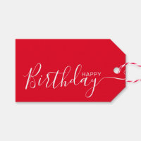 Happy Birthday Red White Modern