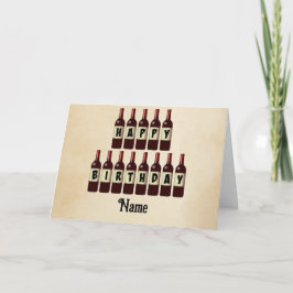 Happy Birthday Red Wine Flaschen individuell angep Karte