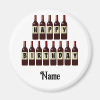 Happy Birthday Red Wine Flaschen individuell angep