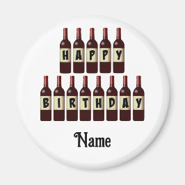 Happy Birthday Red Wine Flaschen individuell angep Magnet