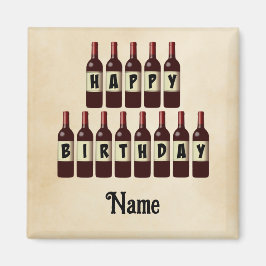 Happy Birthday Red Wine Flaschen individuell angep Magnet
