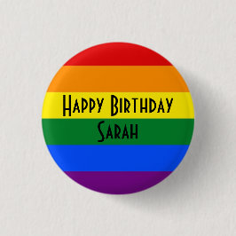 Happy Birthday Regenbogen-Abzeichen-Vorlage Button