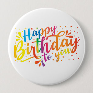 Happy Birthday - Regenbogenfarben Birthday Button