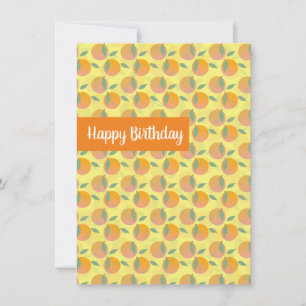 Happy Birthday Retro Citrus Orange Frucht Karte