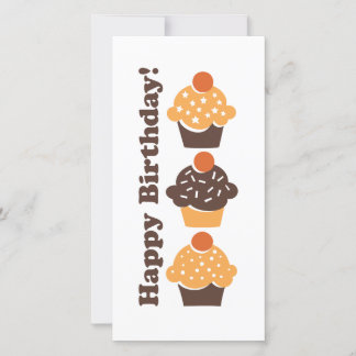 Happy Birthday Retro Cupcake Card