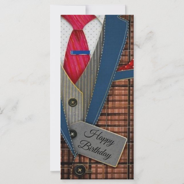 Happy Birthday Retro man Card (Vorderseite)