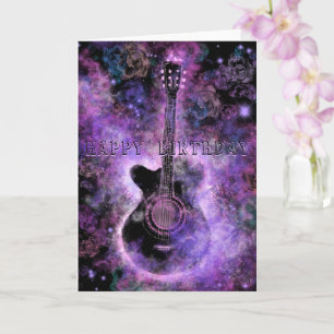 Happy Birthday Romantic Guitar Music Card Karte