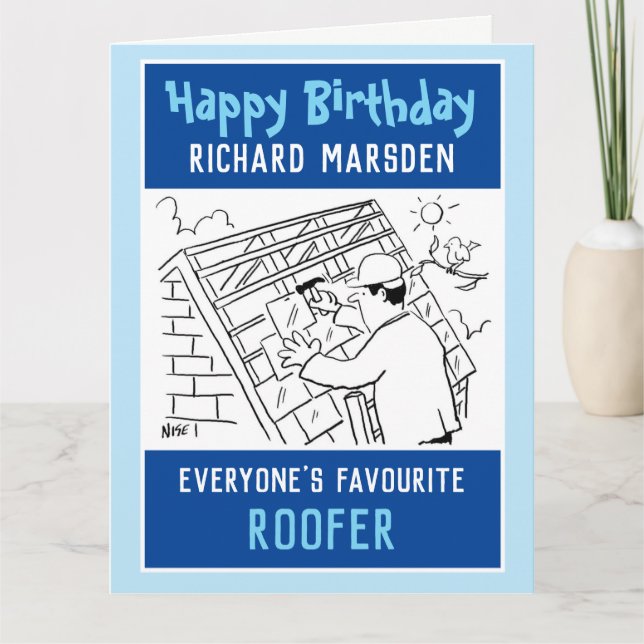 Happy Birthday Roofer Karte (Vorderseite)