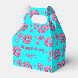 Happy Birthday Rosa Sahne Donuts blau Geschenkschachtel