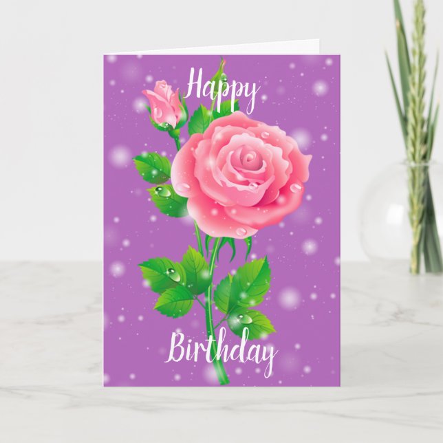 Happy Birthday Rose Karte (Vorderseite)