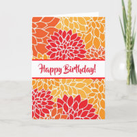 Happy Birthday Rot und Orange Floral
