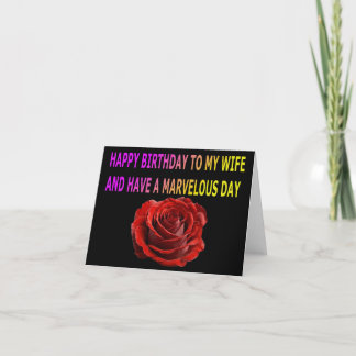 HAPPY BIRTHDAY ROTE ROSE EHEFRAU CARD DANKESKARTE