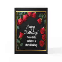Happy Birthday Rote Rose Ehefrau Card