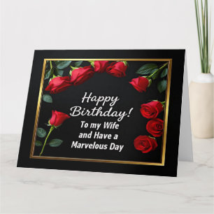 Happy Birthday Rote Rose Ehefrau Card Karte