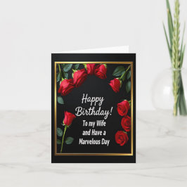 Happy Birthday Rote Rose Ehefrau Card Karte