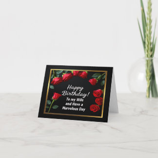 Happy Birthday Rote Rose Ehefrau Card Karte