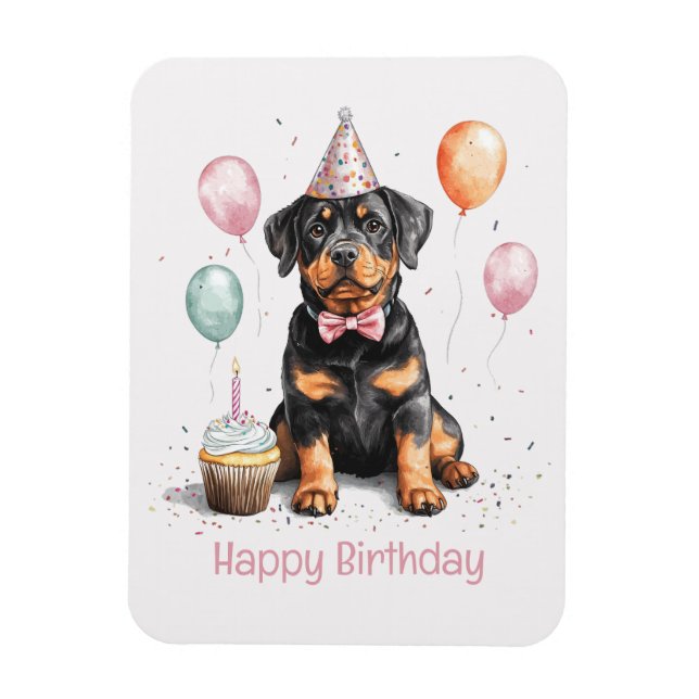 Happy Birthday Rottweiler Dog Magnet (Vertikal)