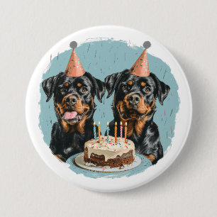 Happy Birthday Rottweiler Hunde Button