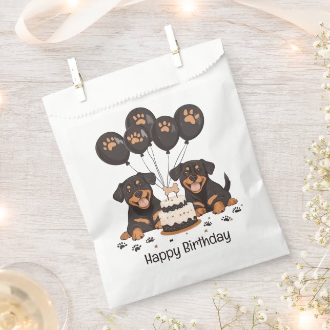 Happy Birthday Rottweiler Hunde Geschenktütchen (Ausgeschnitten)