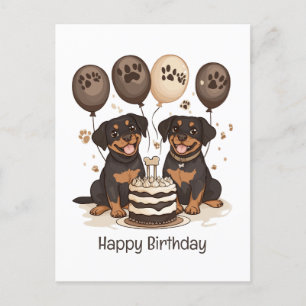 Happy Birthday Rottweiler Hunde Postkarte